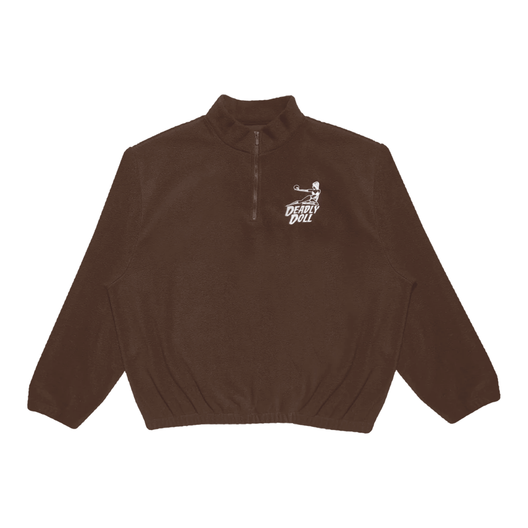 brauner Fleece-Reißverschluss