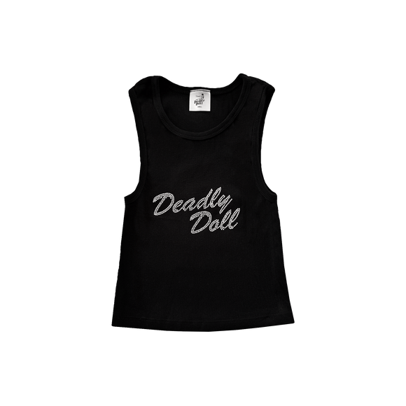 DD-Ripp-Tanktop mit Strasssteinen
