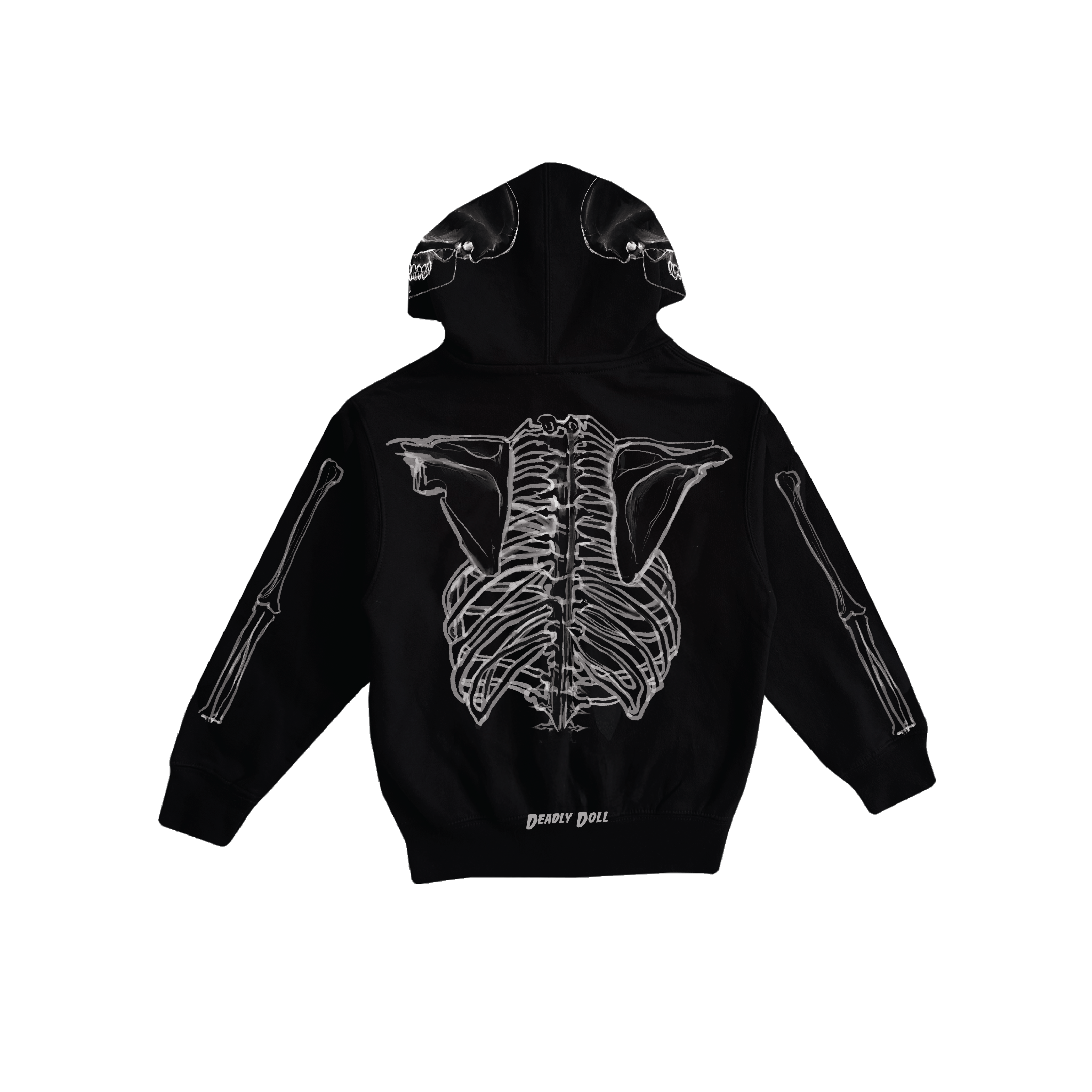 skele bones kids zip-up