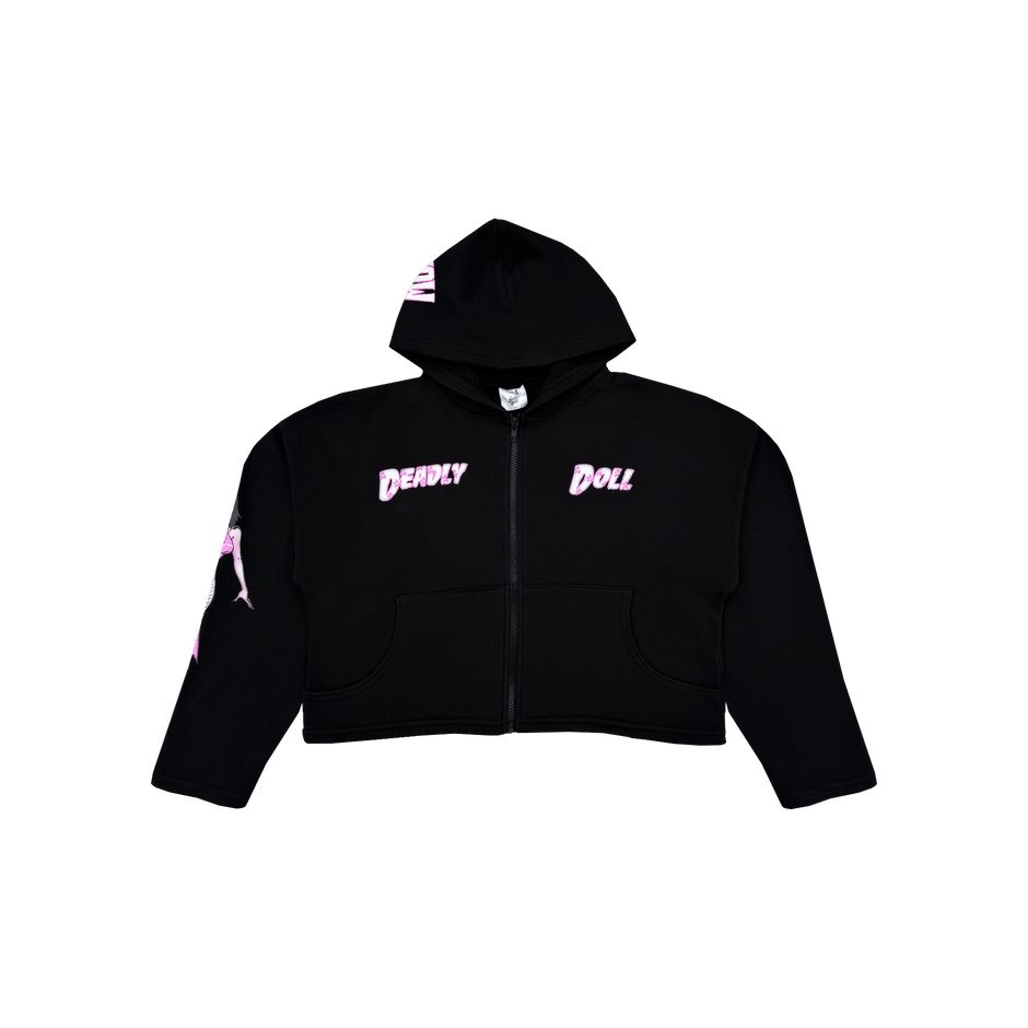 star cropped zip up