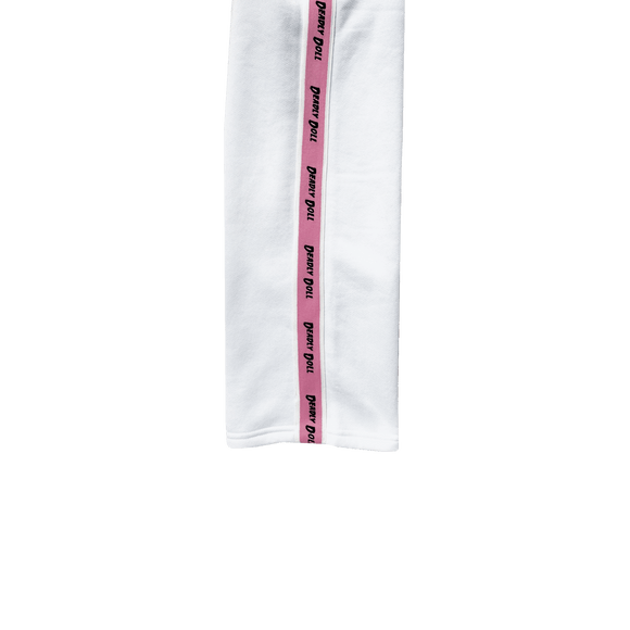 white bubble stripe pants