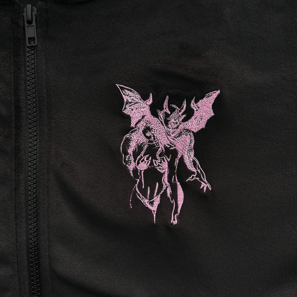 garg velour cropped zip up